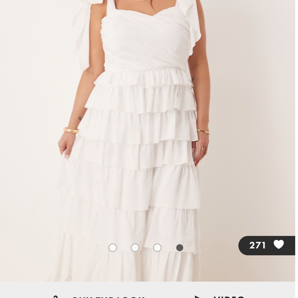 White Tier Ruffle Maxi Dress